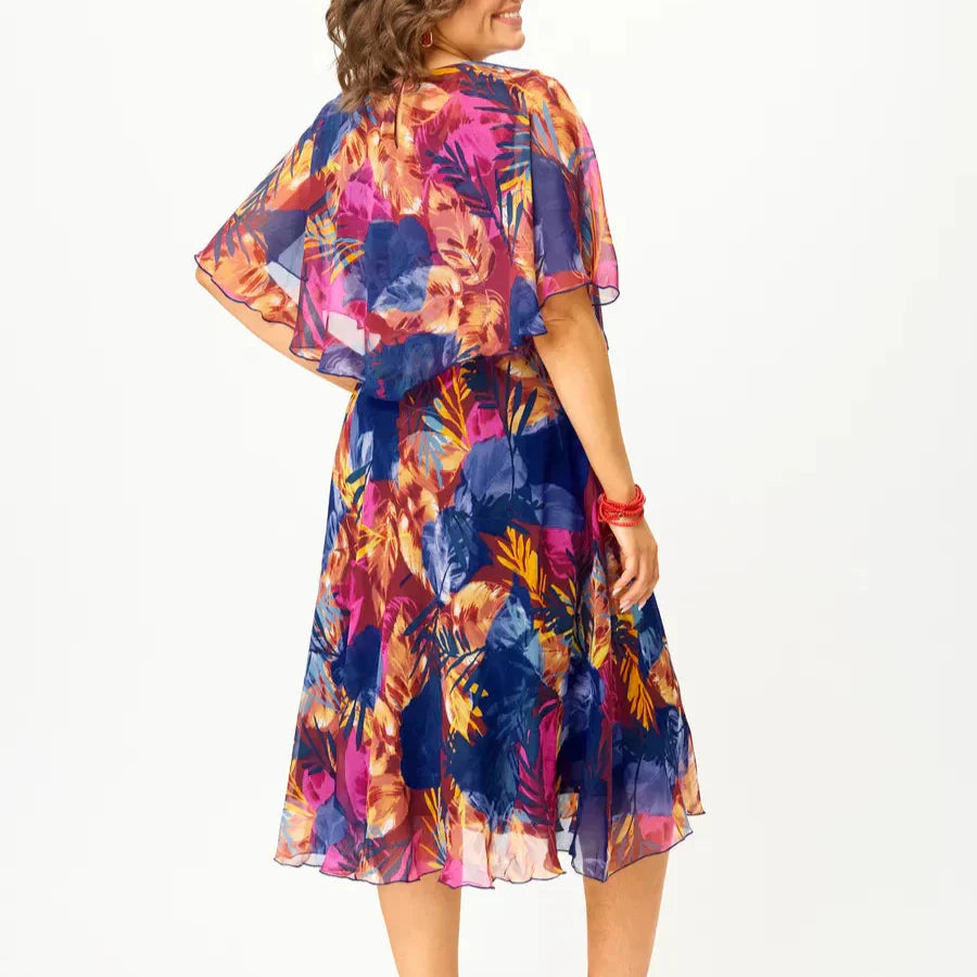 Barbara | Vestido de gasa fluido de talla grande con caída ligera