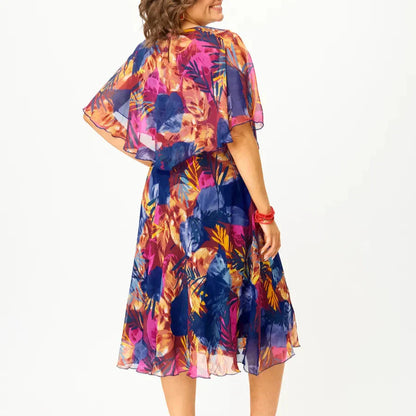Barbara | Vestido de gasa fluido de talla grande con caída ligera