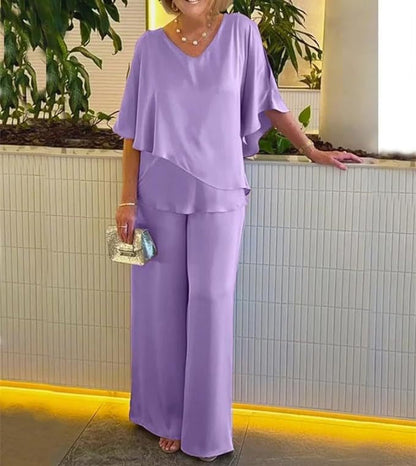 Martha | Conjunto de dos piezas con pantalón de pierna ancha
