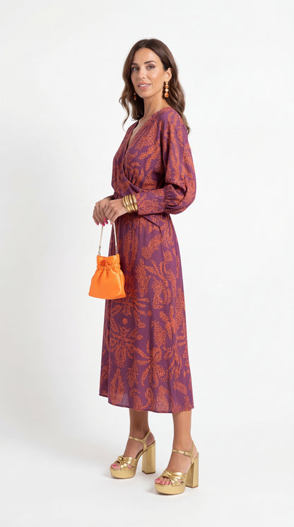 Isadora™ – Vestido Midi Elegante con Estampado de Encanto Atemporal