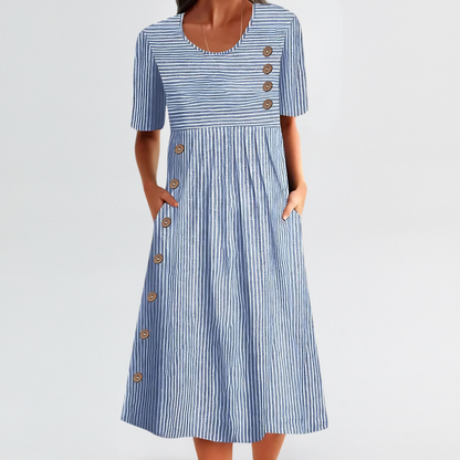 Vittoria™ | Vestido midi a rayas de estilo atemporal
