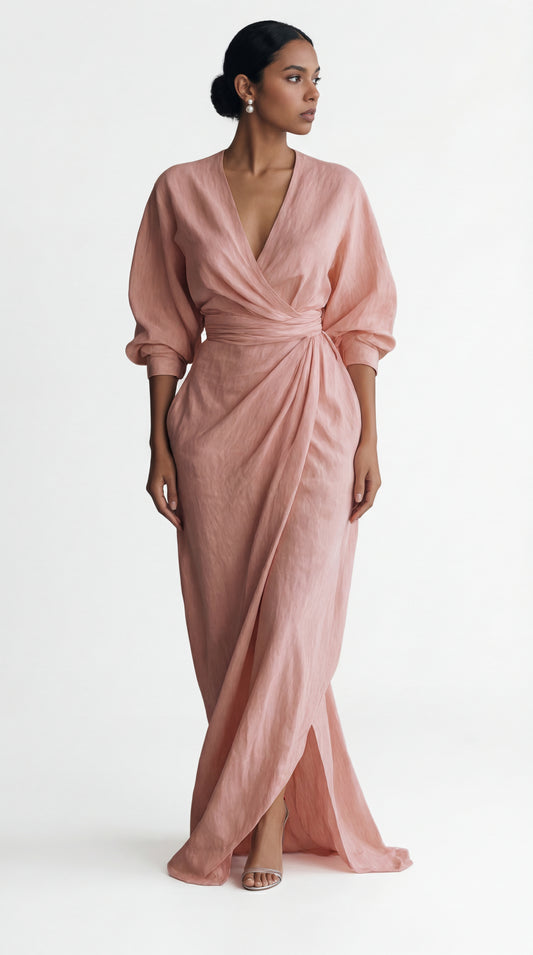 Vestido Maxi Minimalista de lino