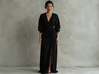 Vestido Maxi Minimalista de lino