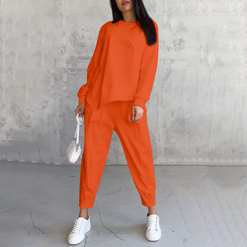 Conjunto sudadera + pantalón bajo irregular