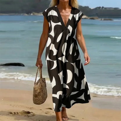 Olivia - Vestido Cómodo y Elegante con Estampado Abstracto